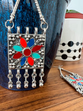 multicolored flower earrings